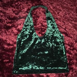 Vintage 90s blue/green halter crop top